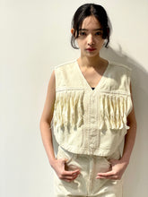 画像をギャラリービューアに読み込む, Denim fringe vest
