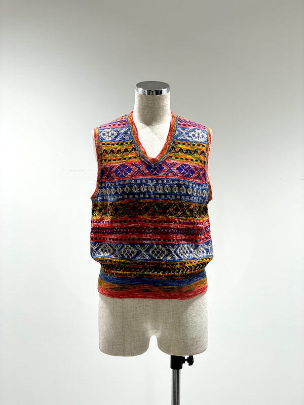3D FAIR ISLE KNIT VEST