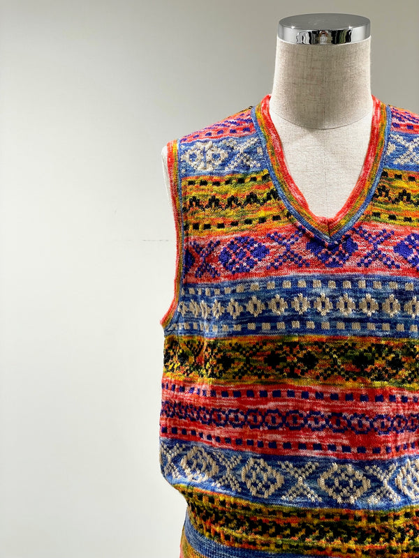3D FAIR ISLE KNIT VEST