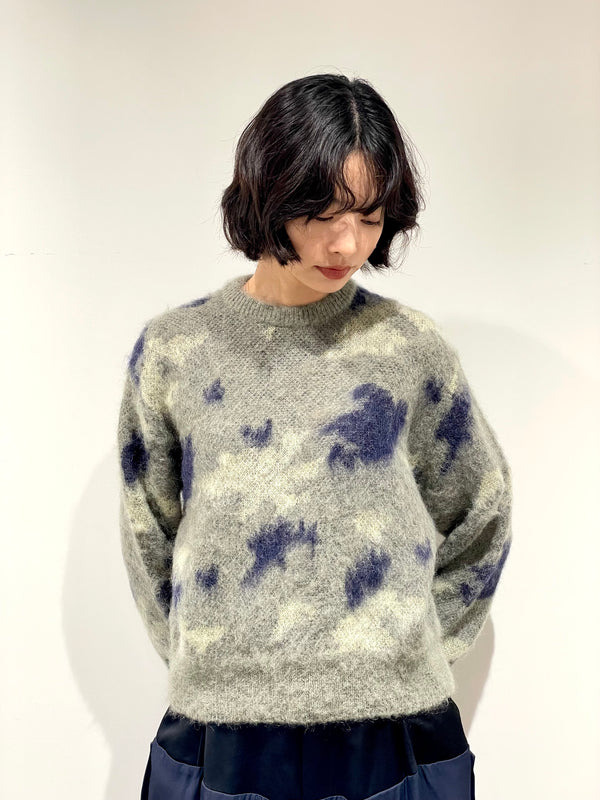 Mohair knit pullover (short length)