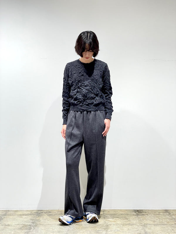 CRUSHED CABLE KNIT PULLOVER