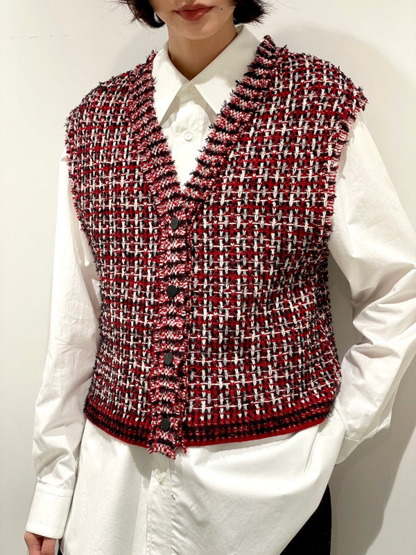 交編 TWEED KNIT V/T