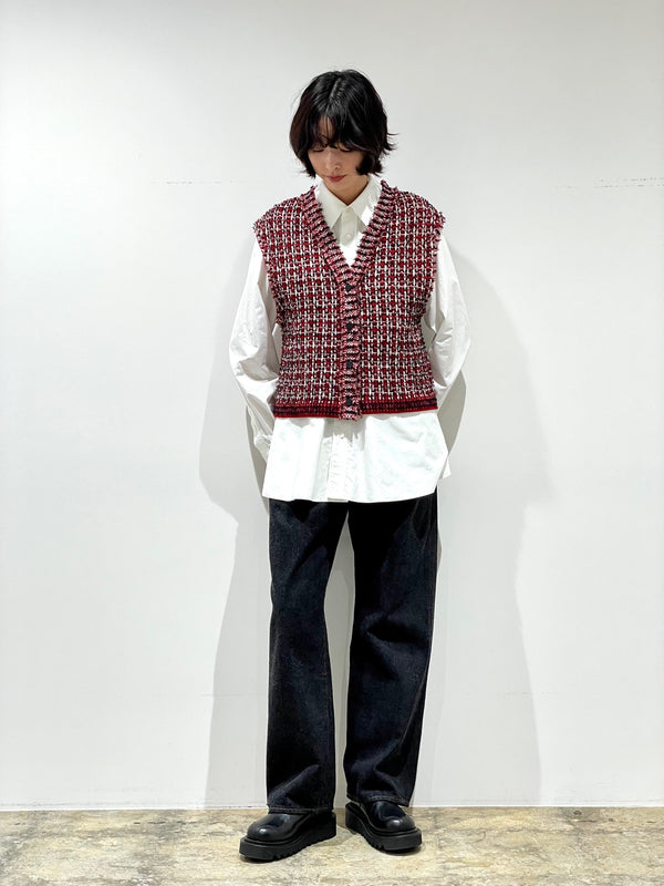 交編 TWEED KNIT V/T