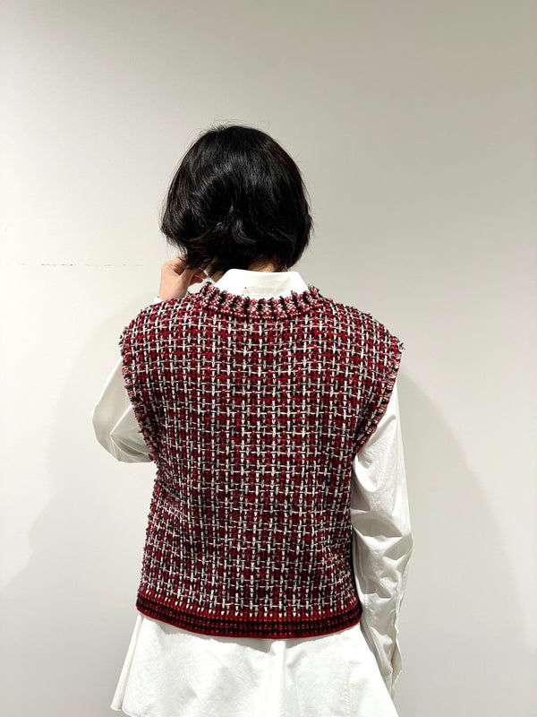 交編 TWEED KNIT V/T