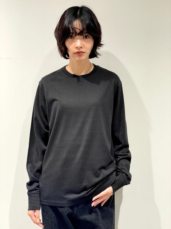 NEW BASIC GARMENT DYRD BORDER T-SHIRT（Long Sleeve Crew）