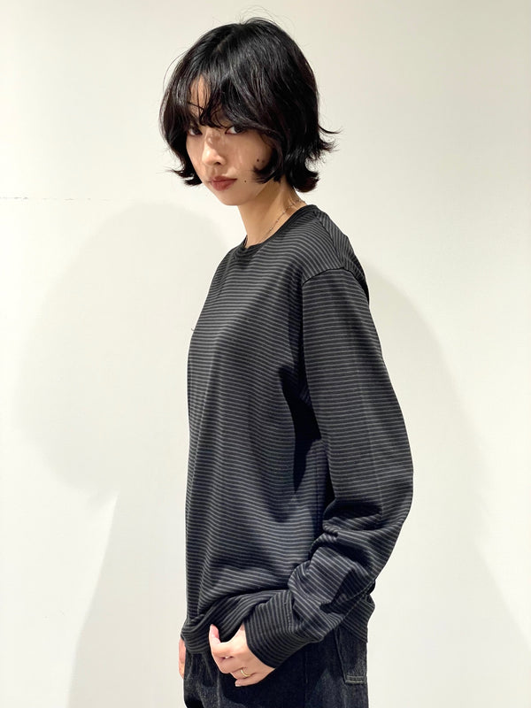 NEW BASIC GARMENT DYRD BORDER T-SHIRT（Long Sleeve Crew）
