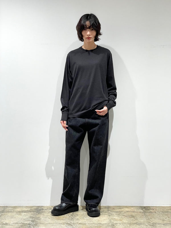 NEW BASIC GARMENT DYRD BORDER T-SHIRT（Long Sleeve Crew）