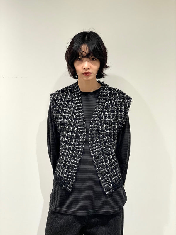 交編 TWEED KNIT V/T