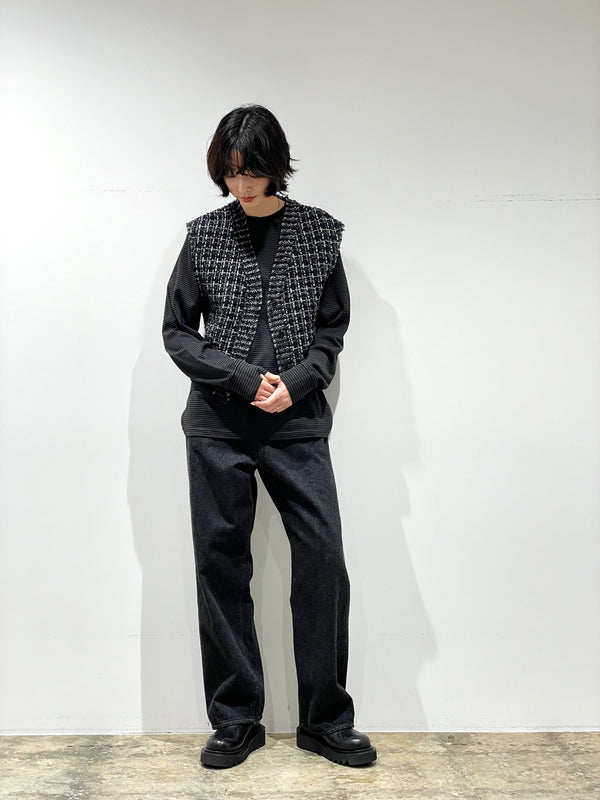 NEW BASIC GARMENT DYRD BORDER T-SHIRT（Long Sleeve Crew）