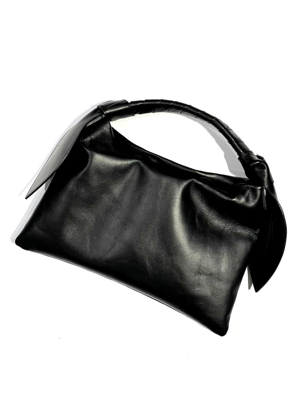 Leather ribbon bag