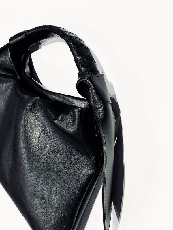 Leather ribbon bag