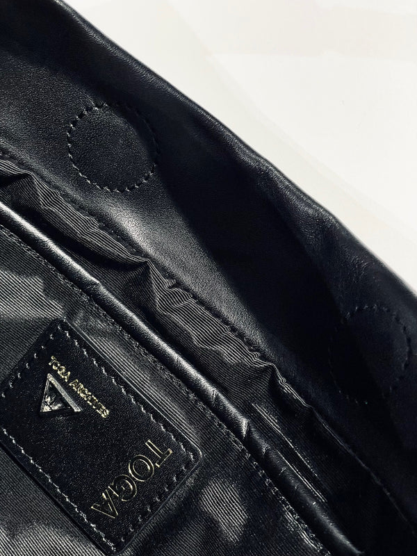 Leather ribbon bag