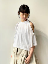 画像をギャラリービューアに読み込む, Cotton jersey zip T-shirt
