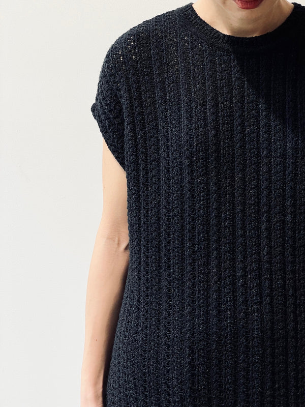 SHADOW STRIPE KNIT ONE-PIECE