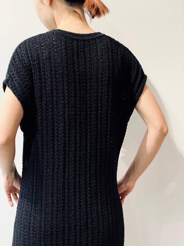 SHADOW STRIPE KNIT ONE-PIECE