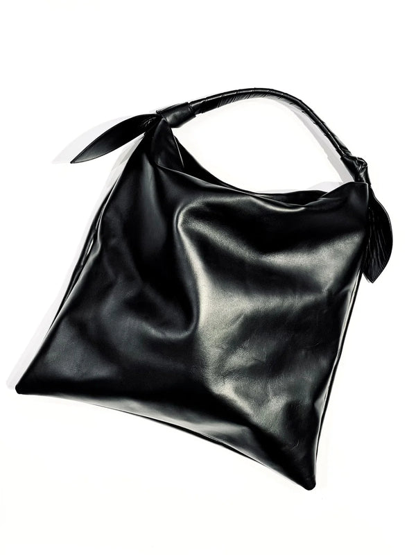 Leather ribbon bag big
