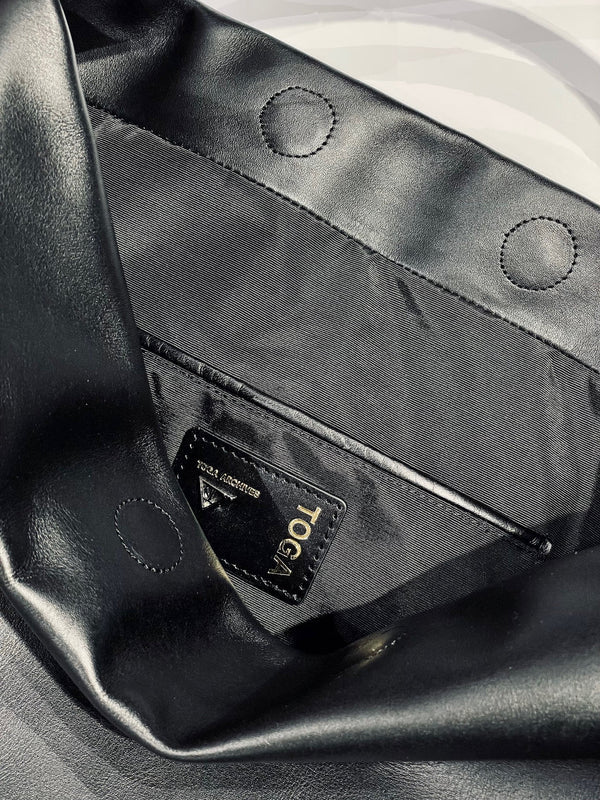 Leather ribbon bag big