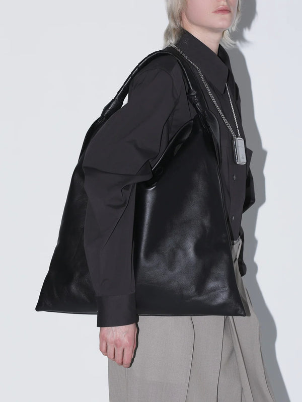 Leather ribbon bag big