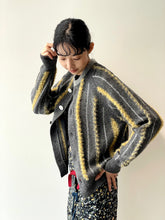 画像をギャラリービューアに読み込む, Stripe knit cardigan
