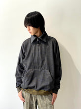 画像をギャラリービューアに読み込む, Rib jersey half zip pullover
