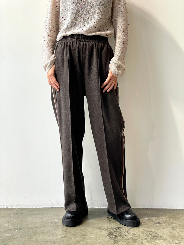 KNIT SIDELINE HOUNDSTOOTH TRACK PANTS