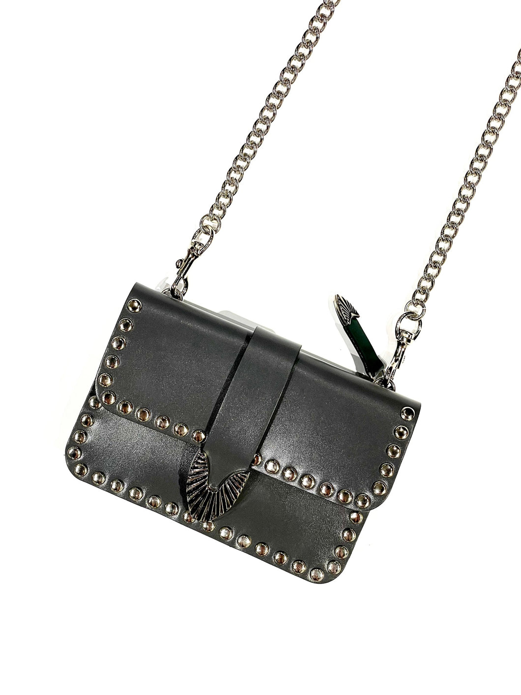 Chain leather wallet