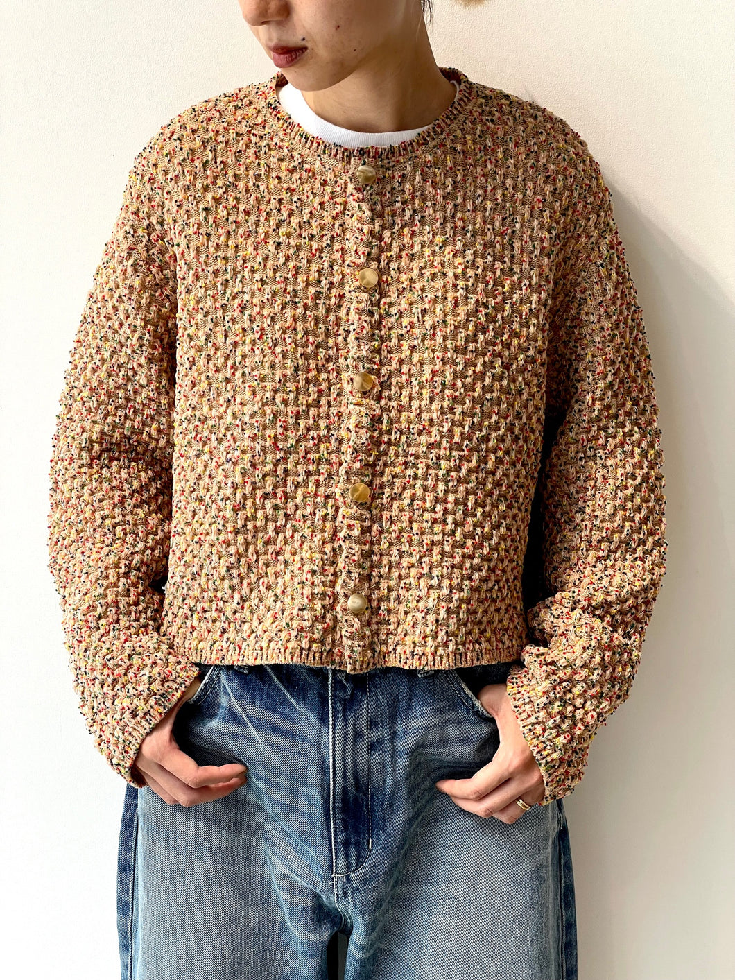 HONEYCOMB MOLE KNIT CARDIGAN