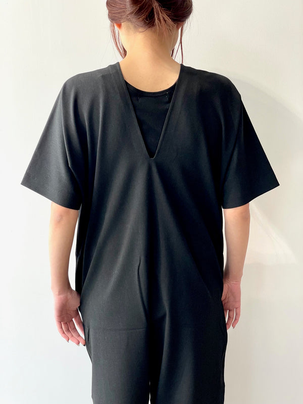 V-neck jumpsuit L/S