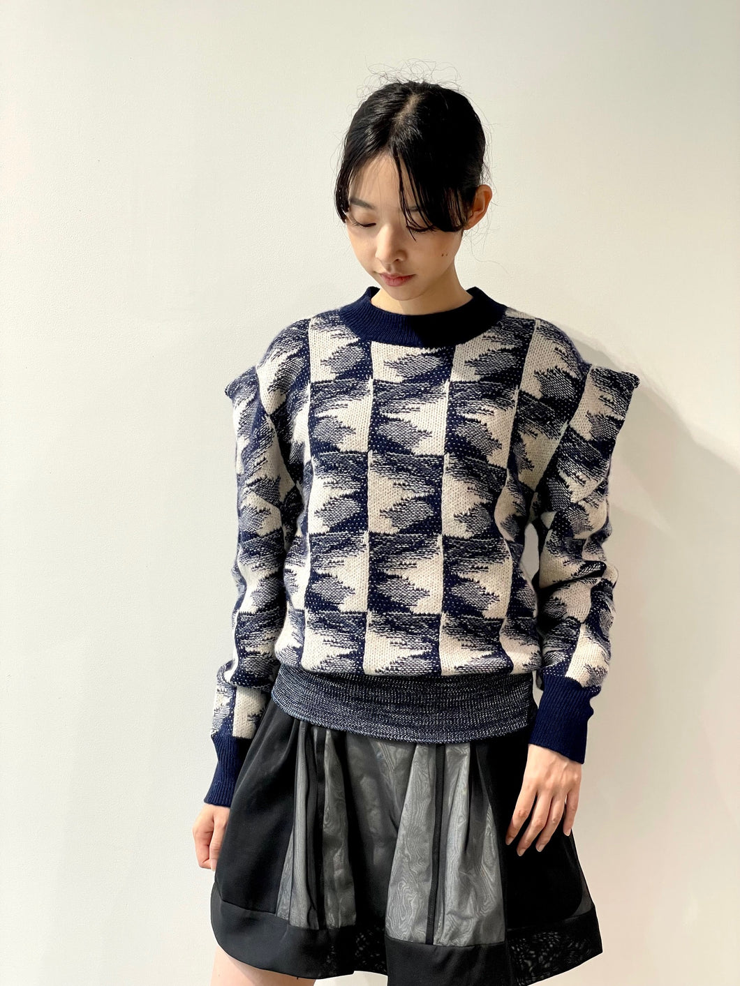 Jacquard knit pullover