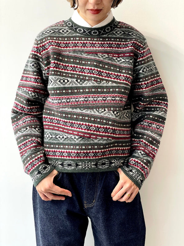 CRAZY FAIR ISLE KNIT PULLOVER
