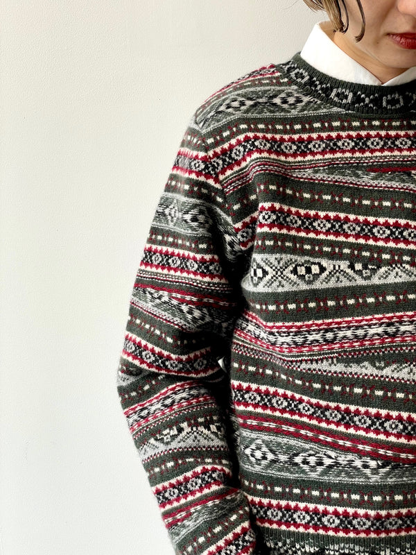 CRAZY FAIR ISLE KNIT PULLOVER