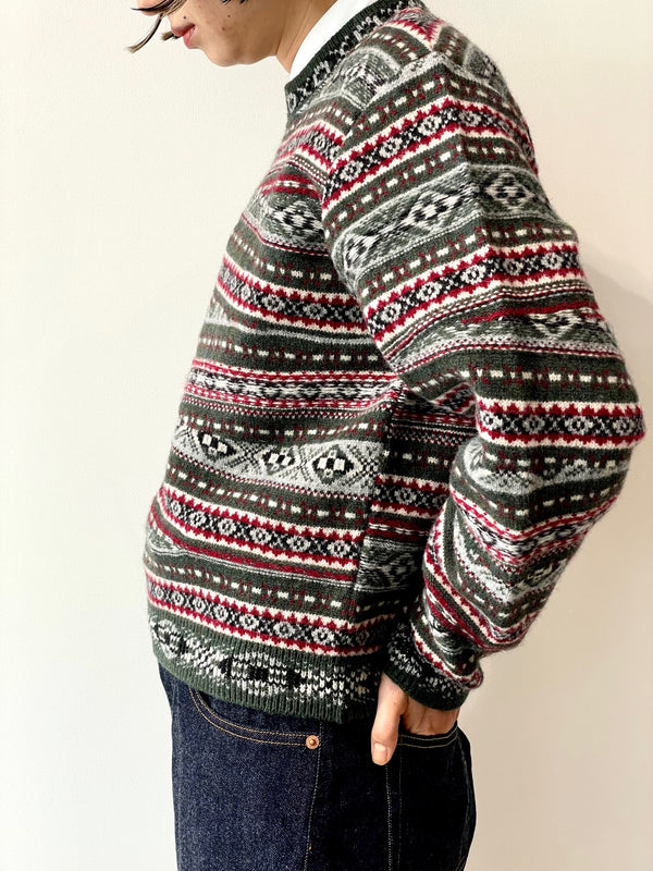 CRAZY FAIR ISLE KNIT PULLOVER