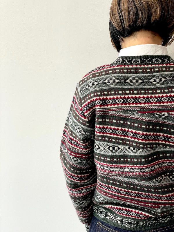 CRAZY FAIR ISLE KNIT PULLOVER