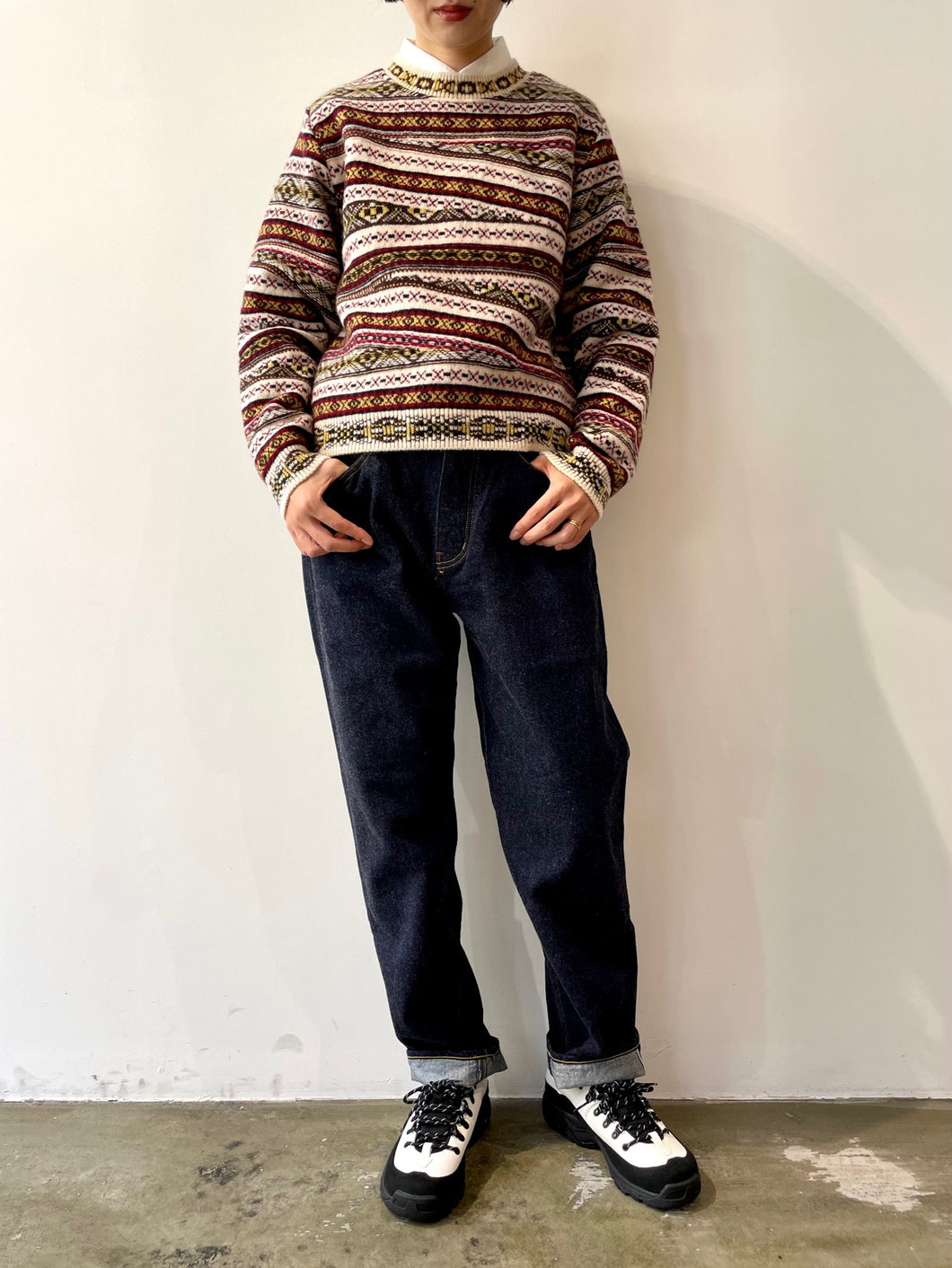 CRAZY FAIR ISLE KNIT PULLOVER