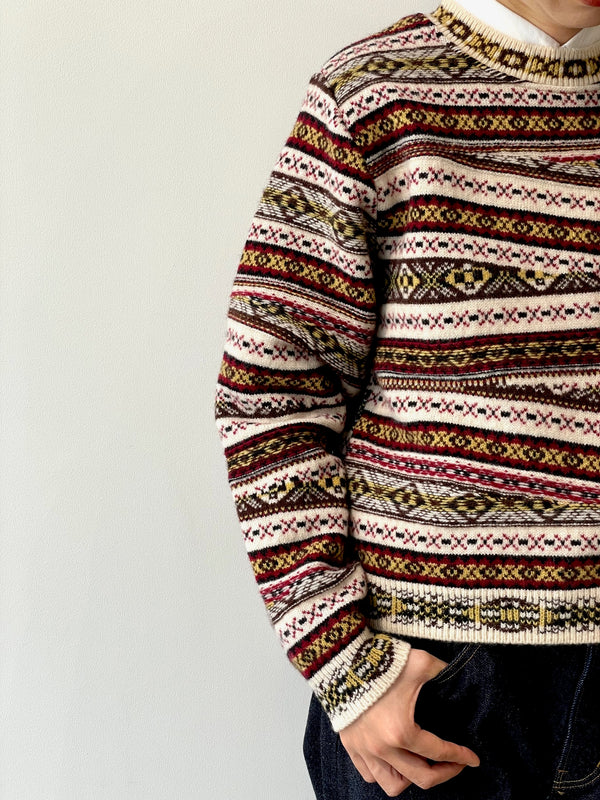 CRAZY FAIR ISLE KNIT PULLOVER