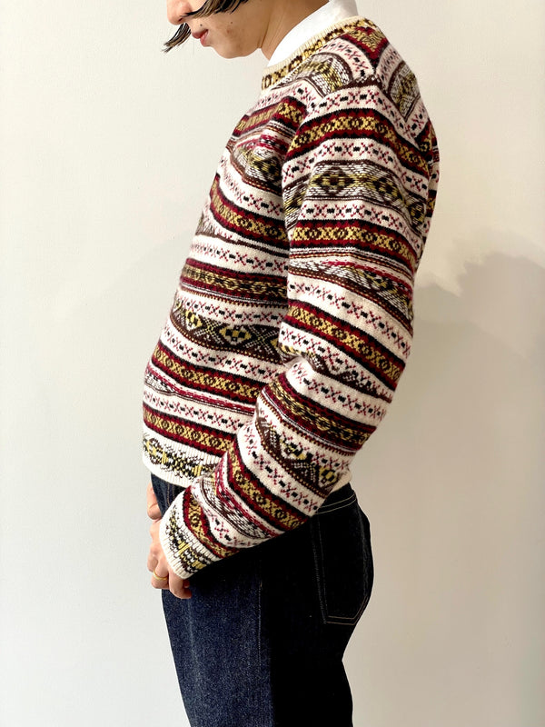 CRAZY FAIR ISLE KNIT PULLOVER