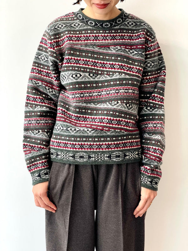 CRAZY FAIR ISLE KNIT PULLOVER