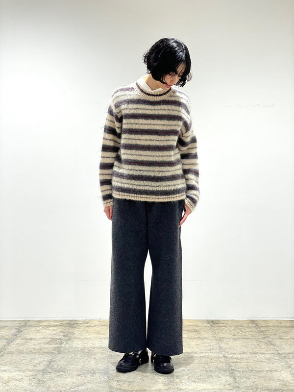 MOHAIR WOOL BORDER KNIT PO
