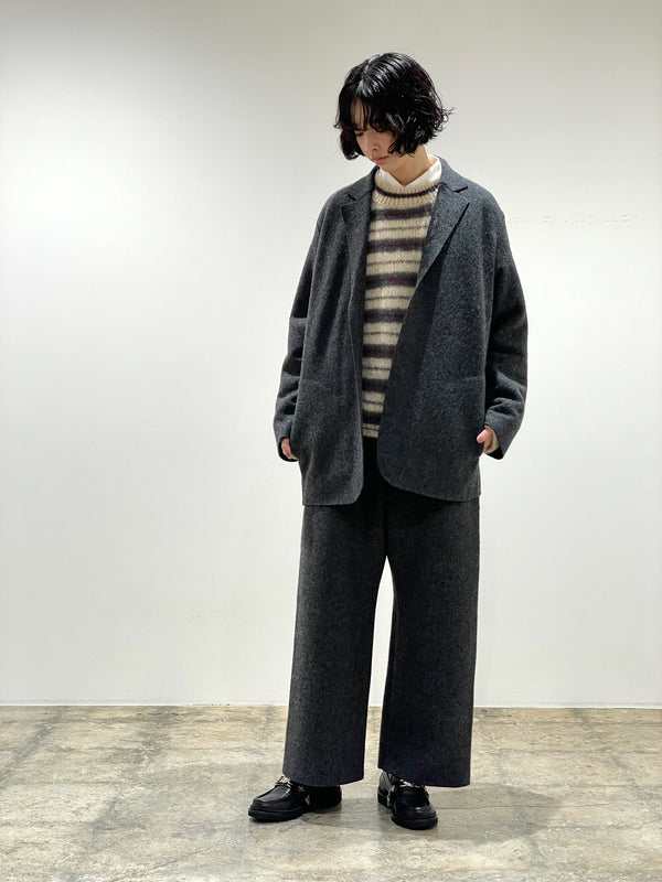MOHAIR WOOL BORDER KNIT PO