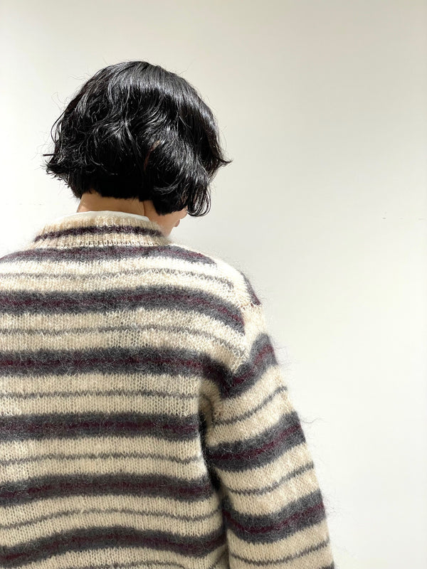 MOHAIR WOOL BORDER KNIT PO