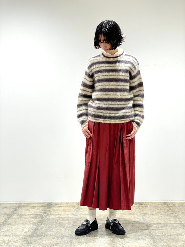 MOHAIR WOOL BORDER KNIT PO