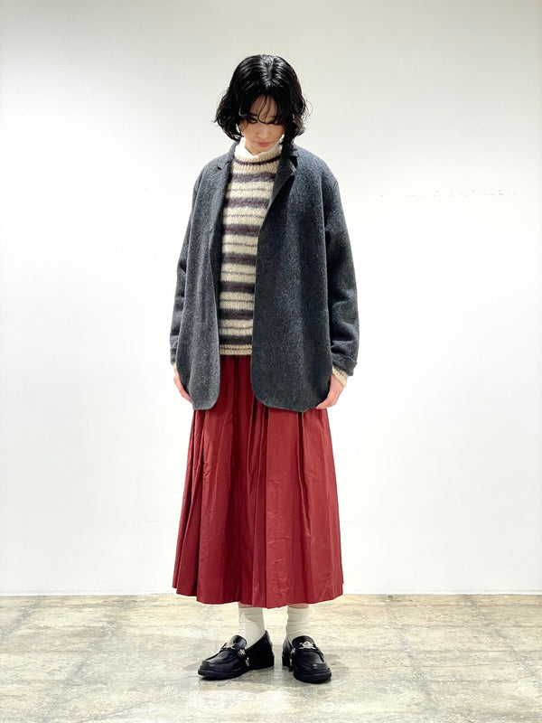 MOHAIR WOOL BORDER KNIT PO