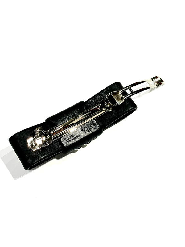 Concho leather barrette