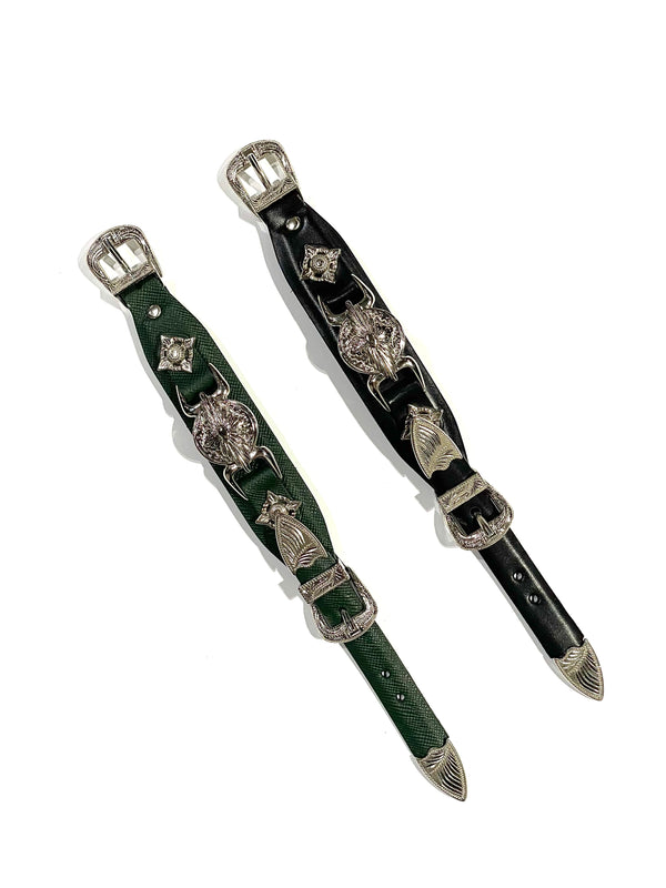 Double buckle concho bangle