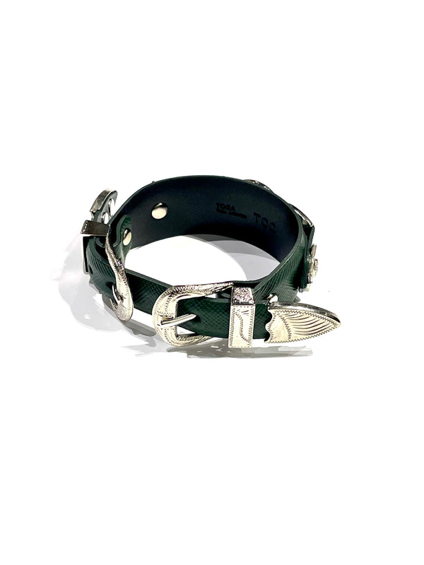 Double buckle concho bangle