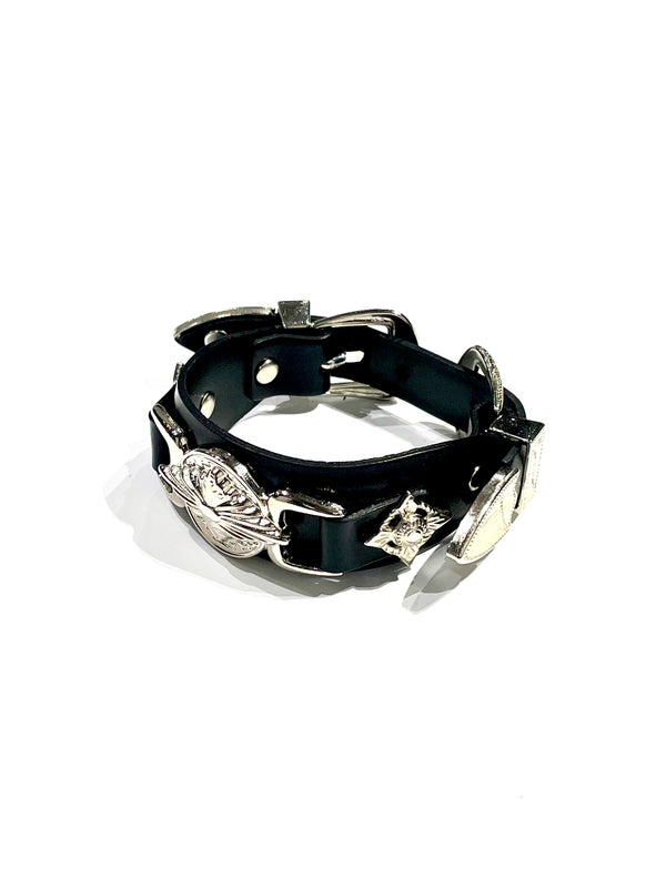 Double buckle concho bangle