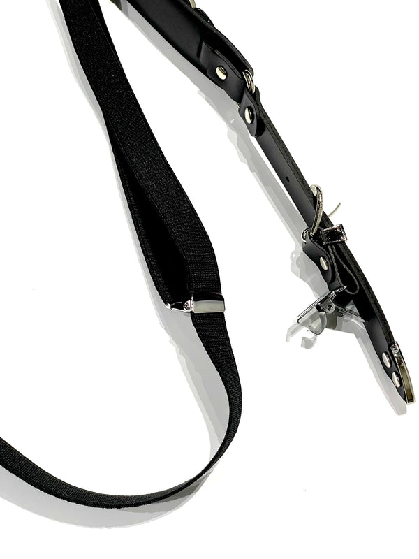 Metal leather suspenders