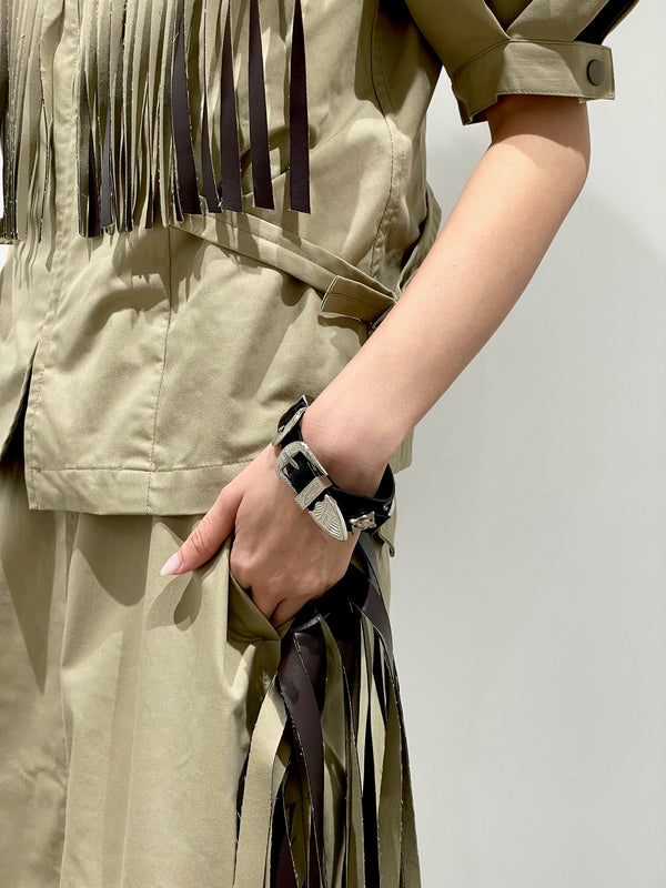 Double buckle concho bangle