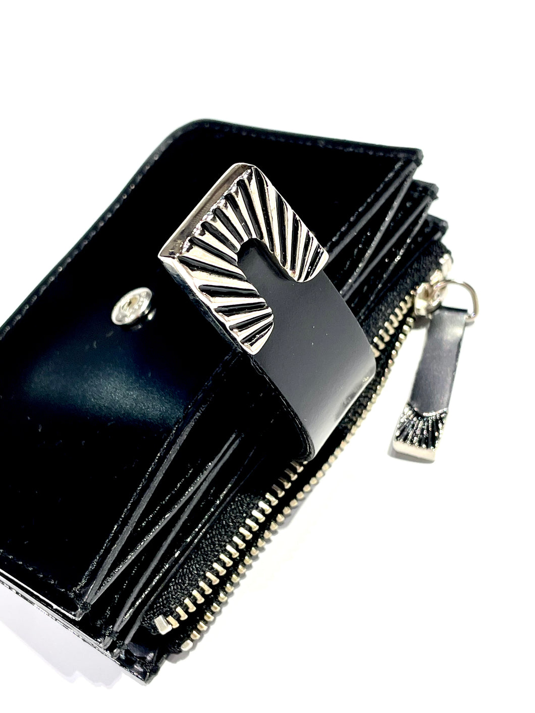 Leather wallet small square tip