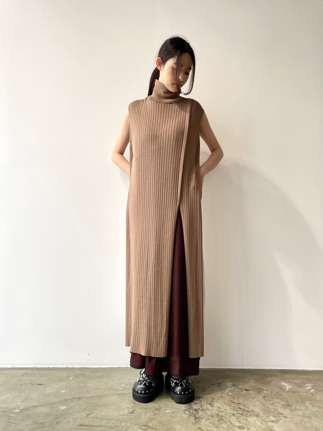 Rib knit dress